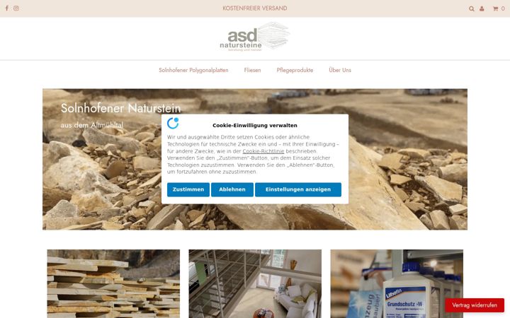 Screenshot of asd-natursteine.de