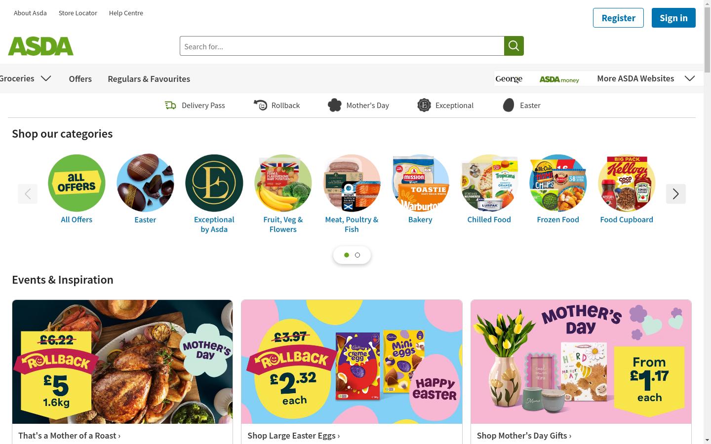 Screenshot of asda.com