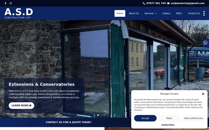 Screenshot stránky asdandsonsconstructionltd.co.uk
