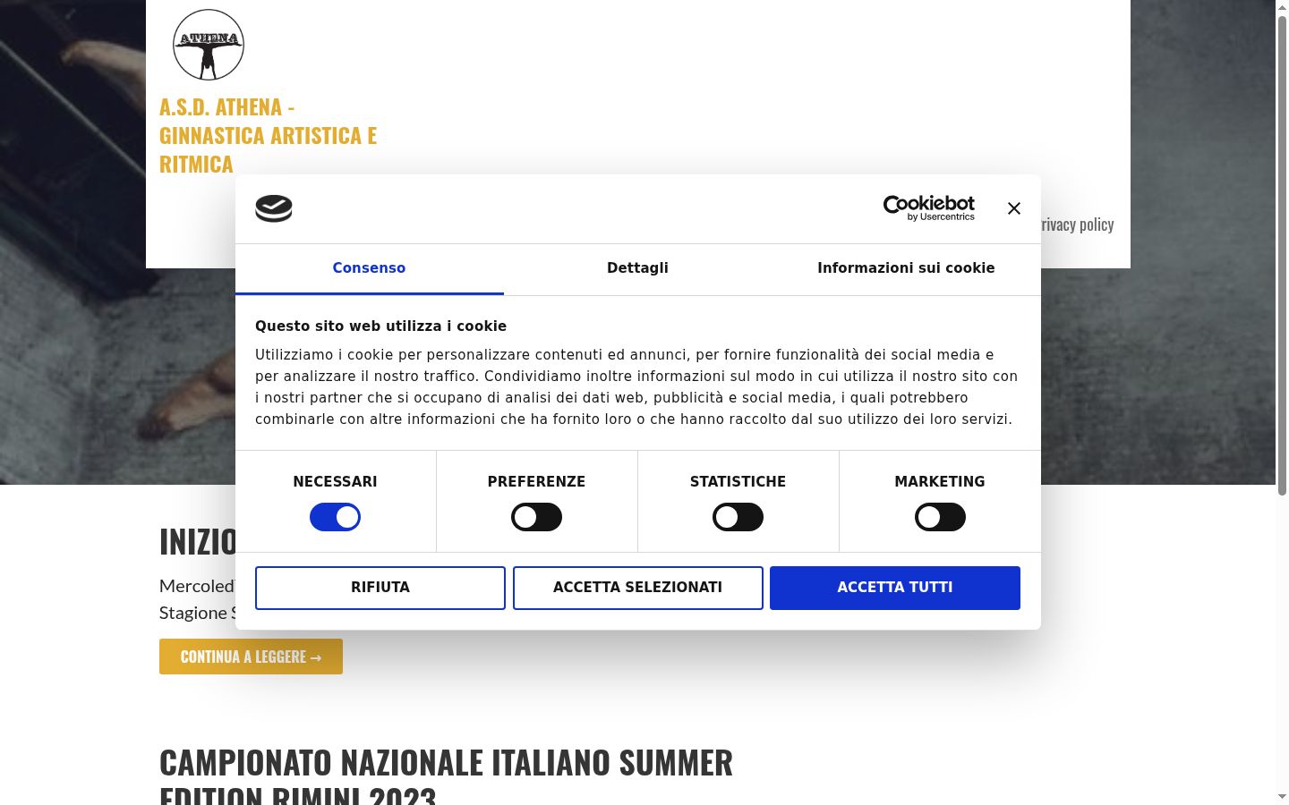 Screenshot of the consent banner shown before any interaction