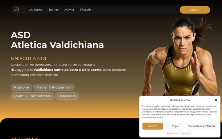 Screenshot of asdatleticavaldichiana.it