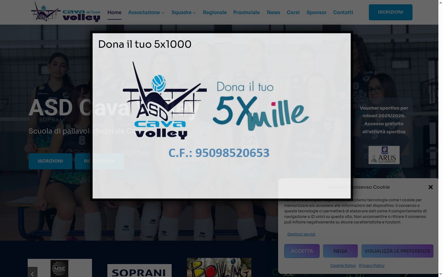 Captura de ecrã do banner de consentimento apresentado antes de qualquer interação