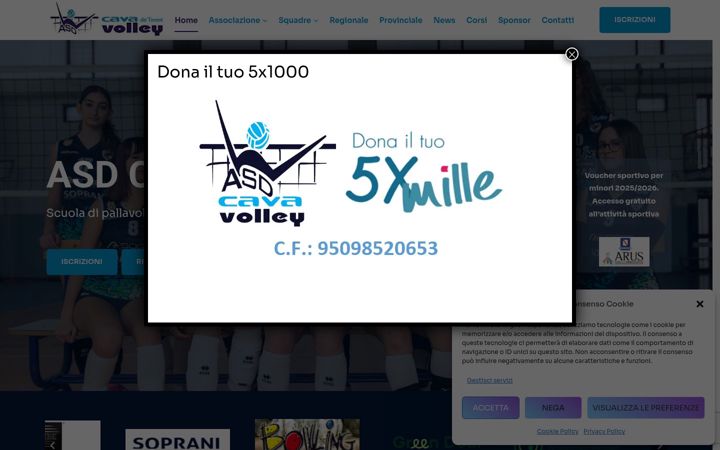 Kuvakaappaus sivustosta asdcavavolley.com