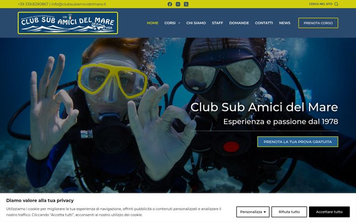 Captură de ecran a asdclubsubamicidelmare.it