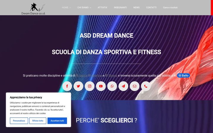 Screenshot stránky asddreamdance.it