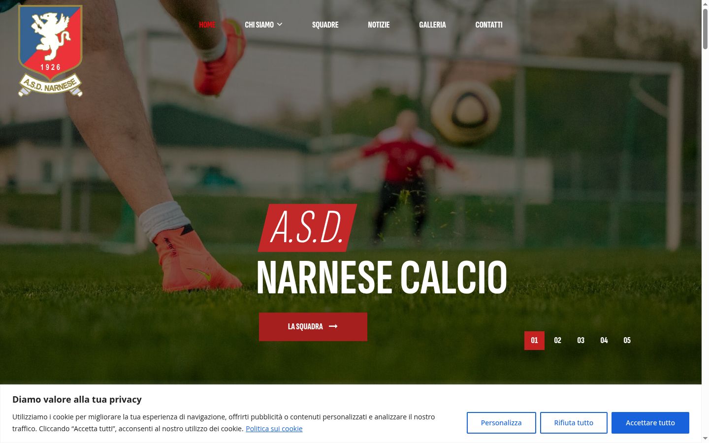 Screenshot del banner di consenso mostrato prima di qualsiasi interazione