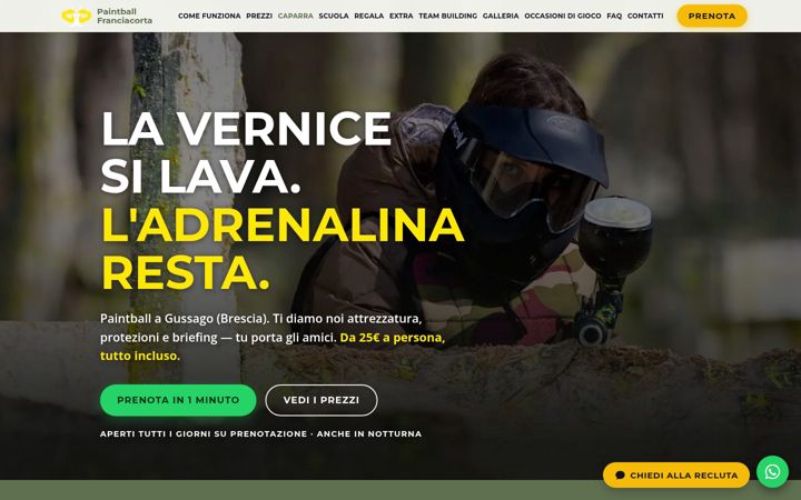 Screenshot von asdpaintballfranciacorta.it