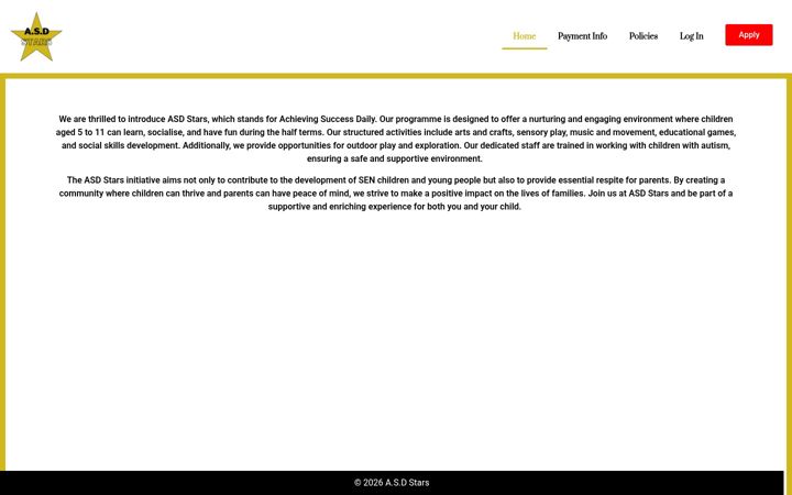 Screenshot of asdstars.co.uk