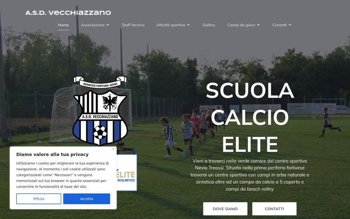 Screenshot of asdvecchiazzano.it