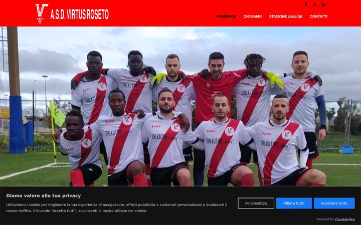 Screenshot of asdvirtusroseto.it