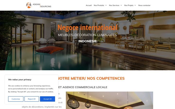 Screenshot of asean-sourcing.fr