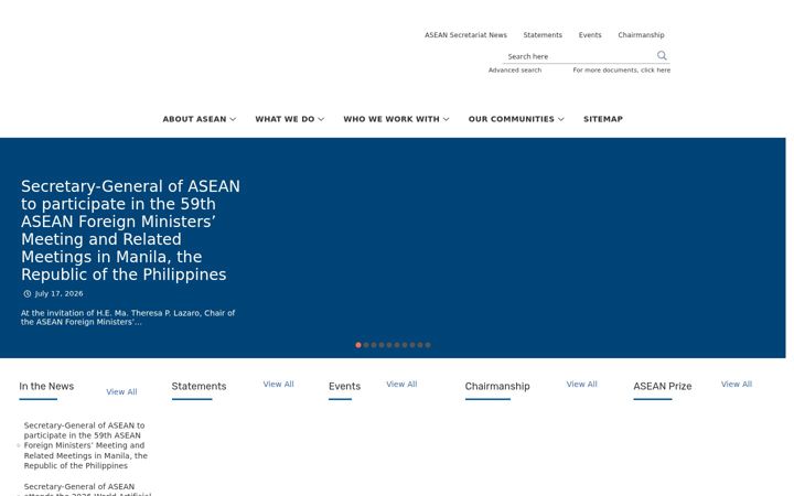 Captură de ecran a asean.org