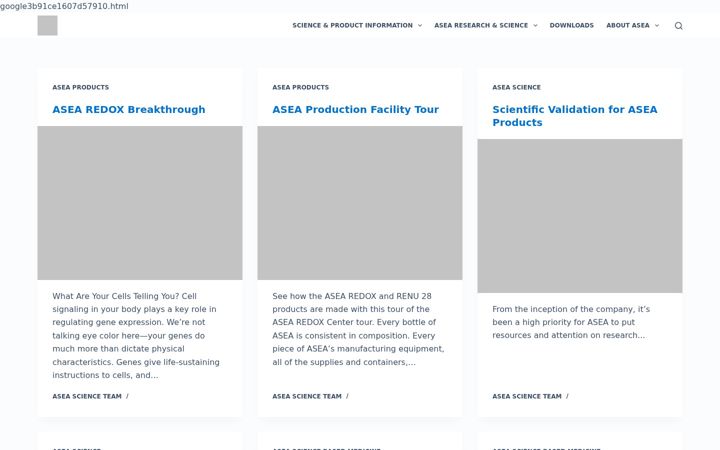Screenshot of aseascience.com