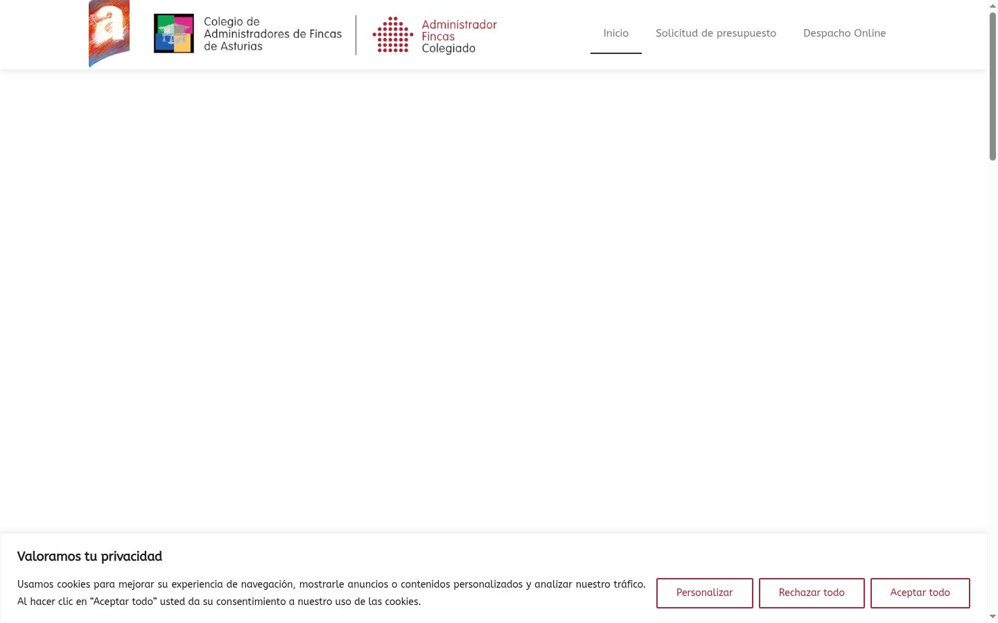 Screenshot del banner di consenso mostrato prima di qualsiasi interazione