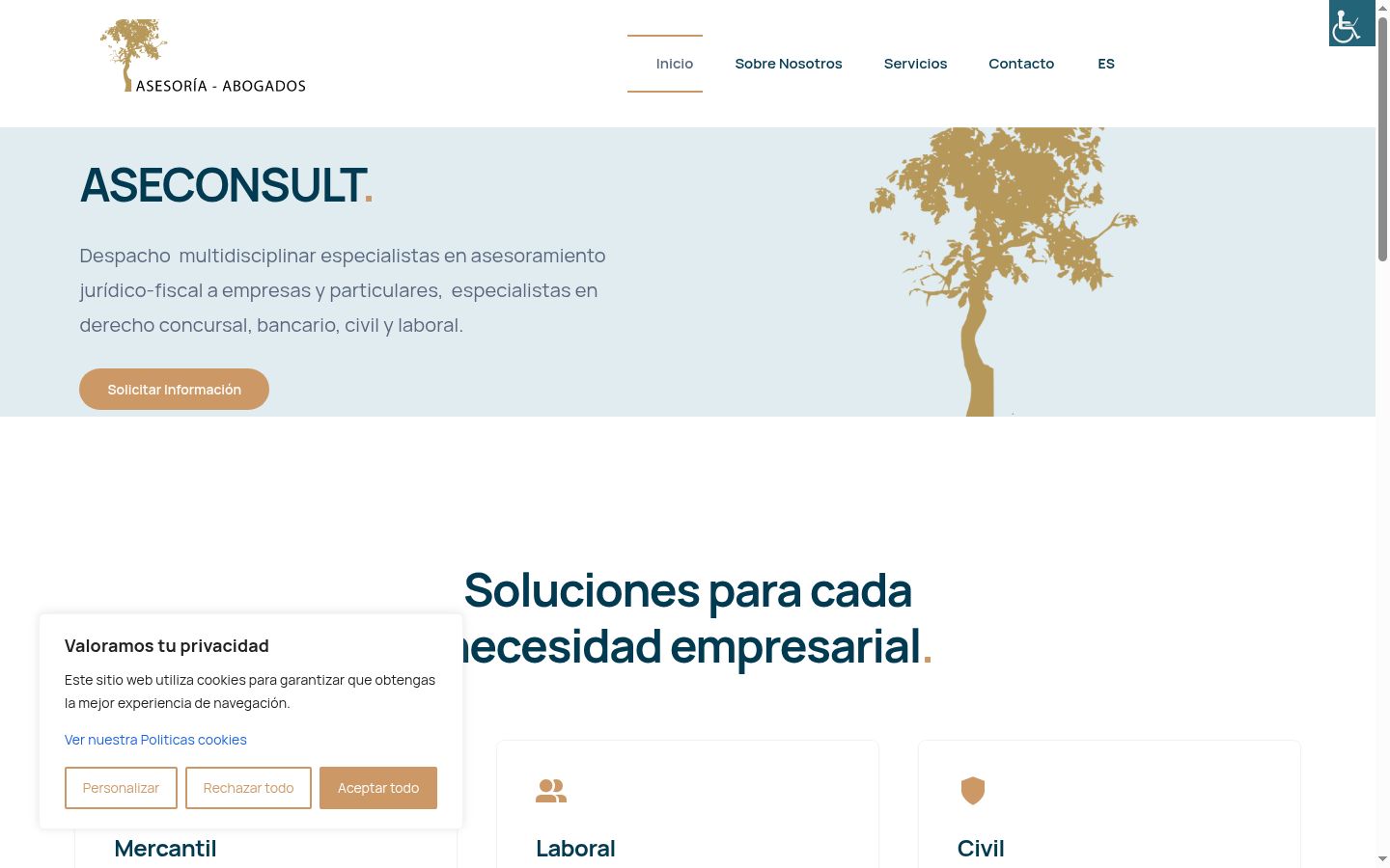 Screenshot del banner di consenso mostrato prima di qualsiasi interazione