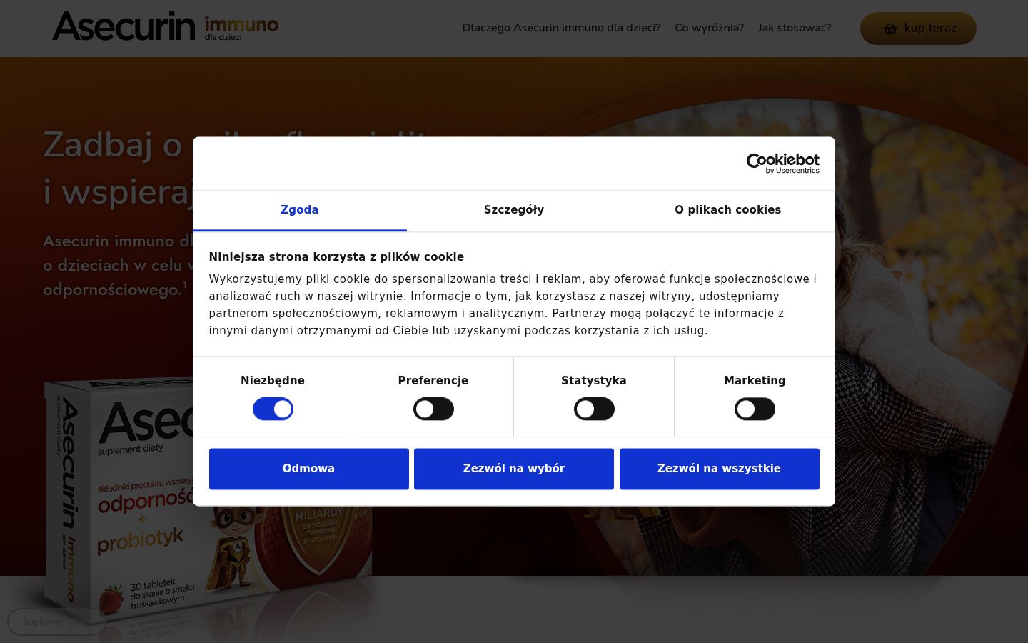 Screenshot of the consent banner shown before any interaction