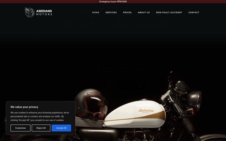 Screenshot of asediansmotors.com