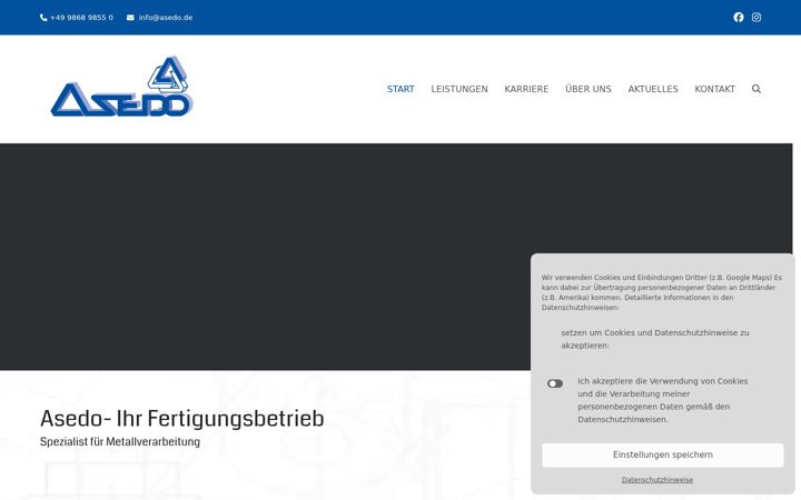 Captura de ecrã de asedo-metallbearbeitung.de