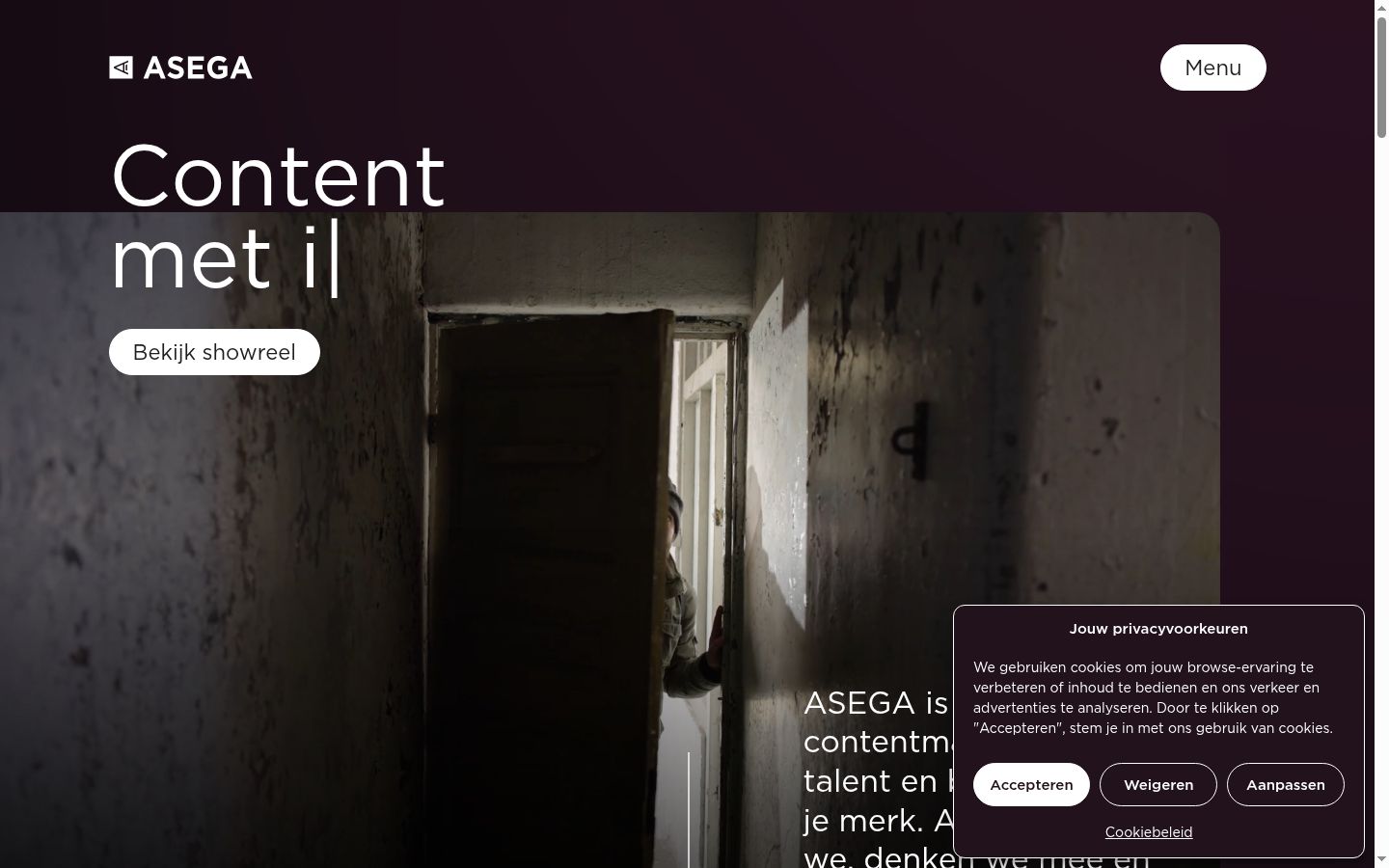 Screenshot van de toestemmingsbanner zoals getoond vóór enige interactie