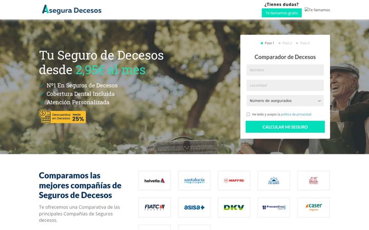 Screenshot of aseguradecesos.com