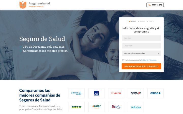 Screenshot of aseguramisalud.es