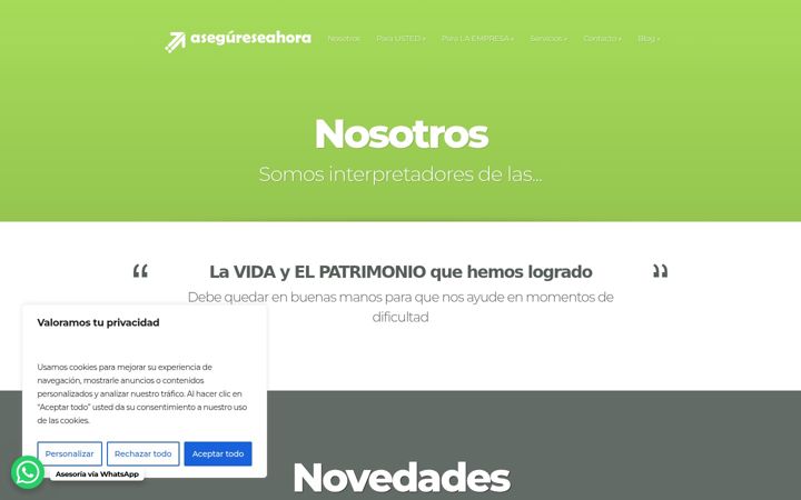 Screenshot di asegureseahora.com