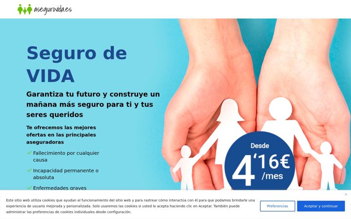 Screenshot of asegurovida.es