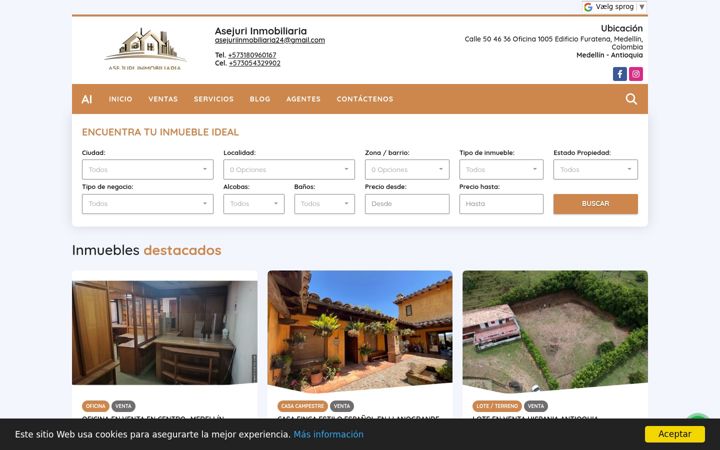 Screenshot di asejuriinmobiliaria.com
