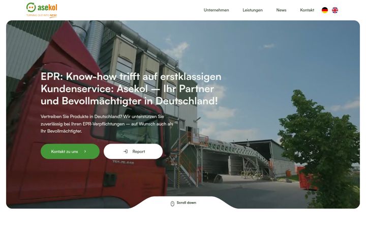 Screenshot of asekol.de