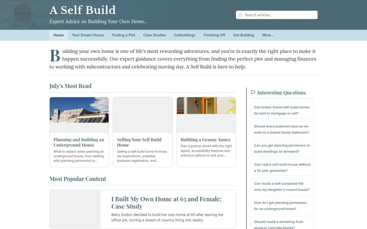 Screenshot of aselfbuild.co.uk