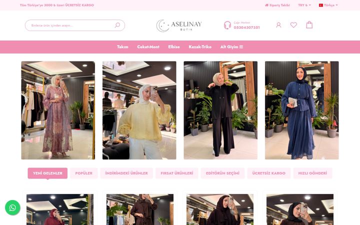 Screenshot of aselinaybutik.com