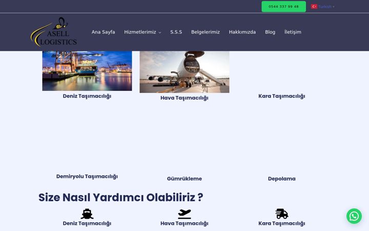 Screenshot of asellogistics.com.tr