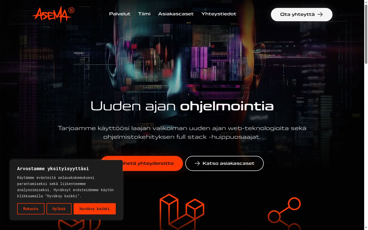 Sutikimo reklamjuostės, rodytos prieš bet kokią sąveiką, ekrano kopija