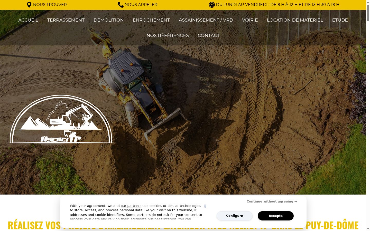 Screenshot of the consent banner shown before any interaction