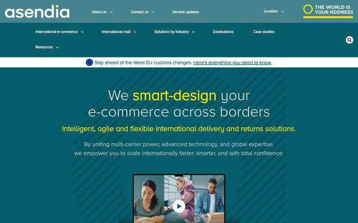 Screenshot of asendia.com