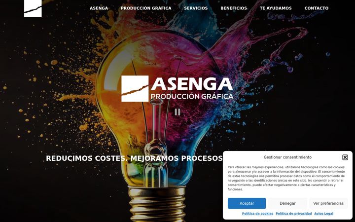 Screenshot of asengaproducciongrafica.com