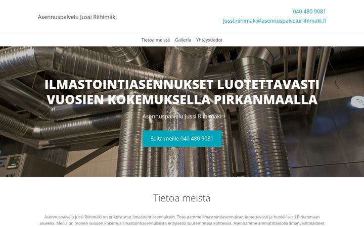 Screenshot of asennuspalveluriihimaki.fi