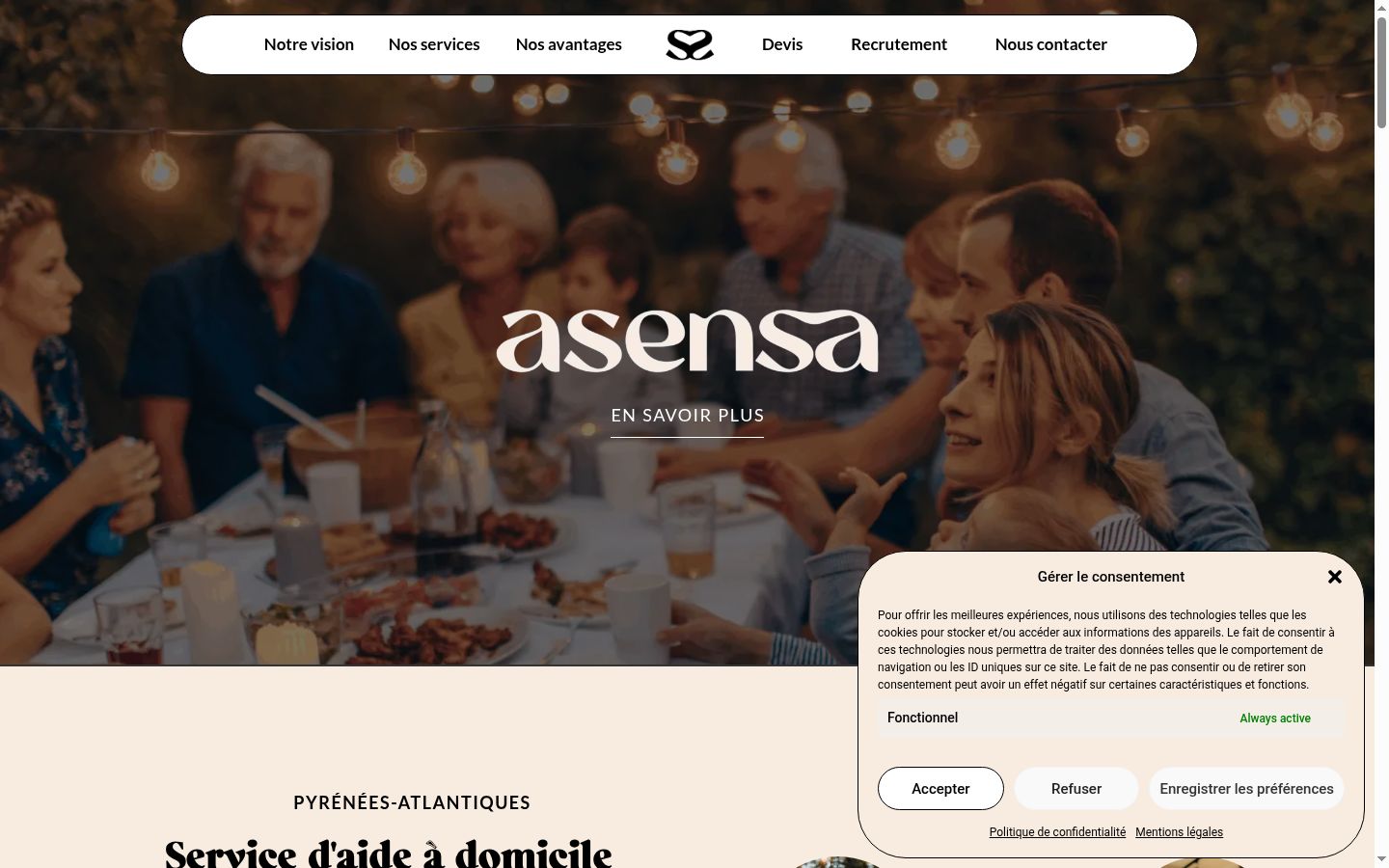 Screenshot van de toestemmingsbanner zoals getoond vóór enige interactie