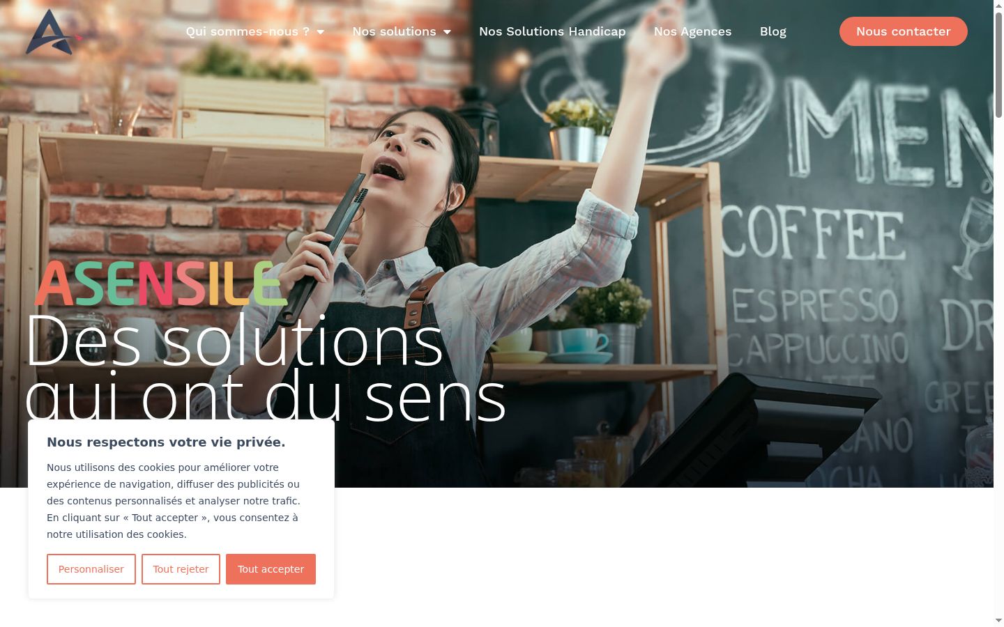Screenshot of the consent banner shown before any interaction