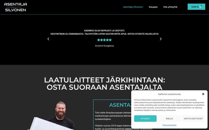 Captură de ecran a asentajasilvonen.fi