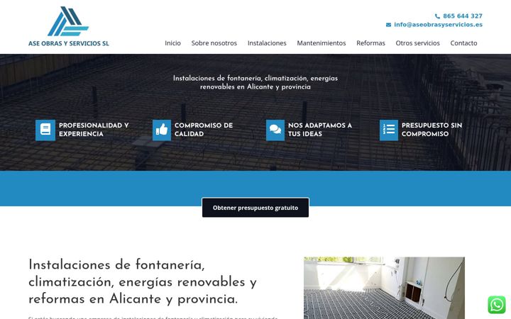 Екранна снимка на aseobrasyservicios.es