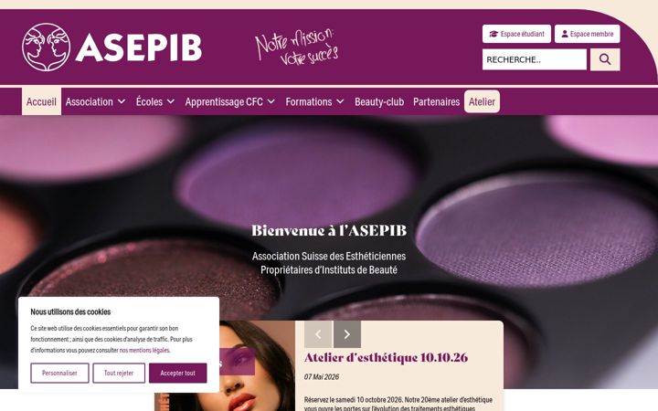 Екранна снимка на asepib.ch