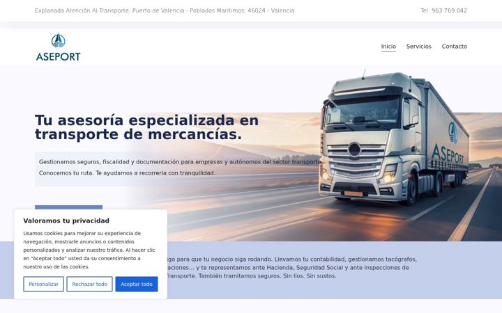 Екранна снимка на aseportasesoria.es