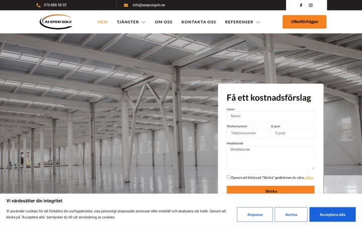 Screenshot of asepoxigolv.se