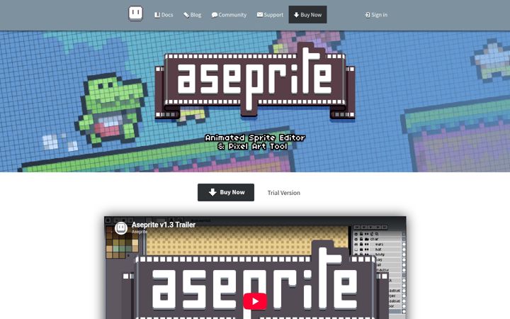 Screenshot of aseprite.org