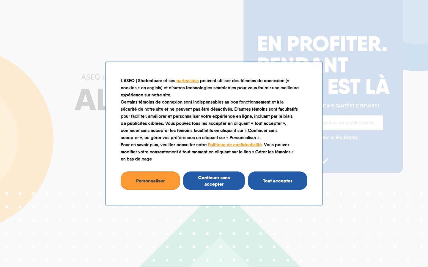 Screenshot of the consent banner shown before any interaction