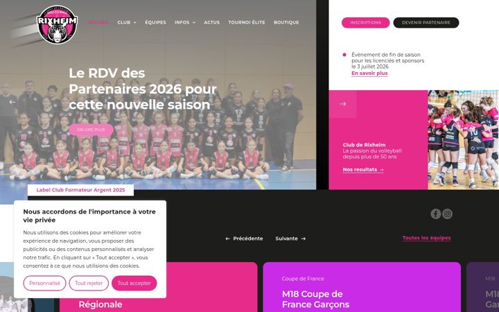 Screenshot of aser-volleyball.fr