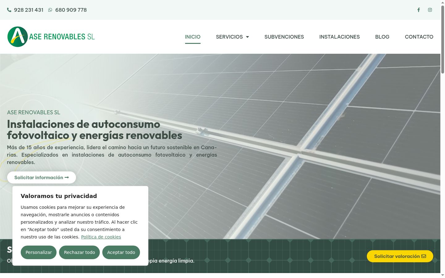Screenshot of the consent banner shown before any interaction