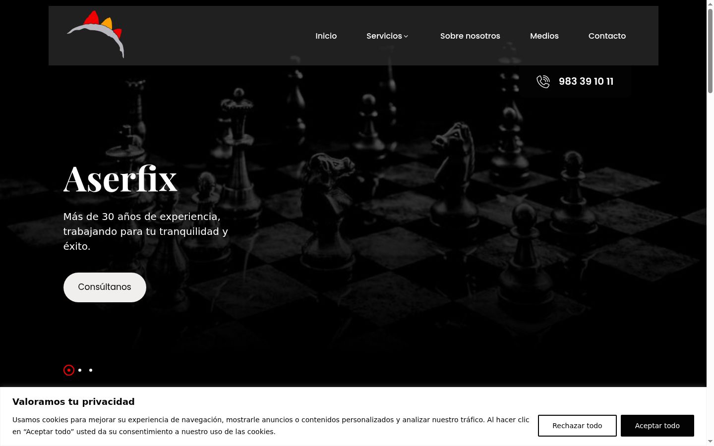 Screenshot of the consent banner shown before any interaction