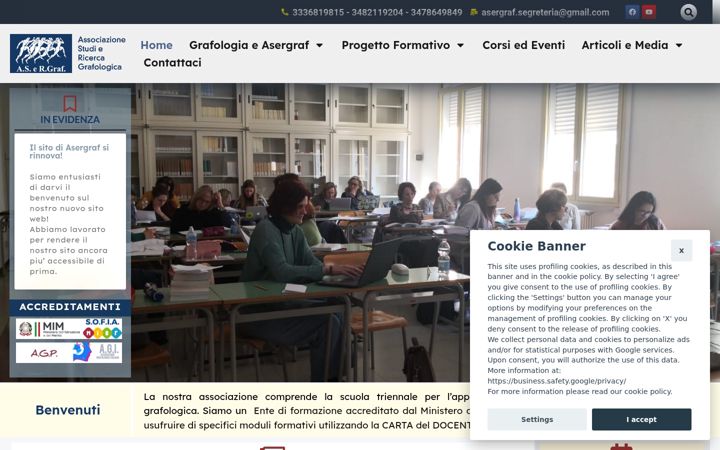 Screenshot of asergraf-grafologia.it